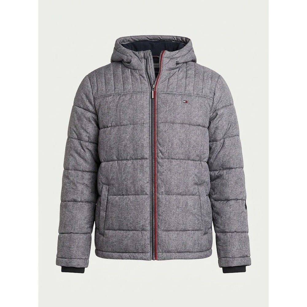 Tommy Hilfiger Kids 10 grey PufferJacket Vintage Full Zip Mesh Lined Hood